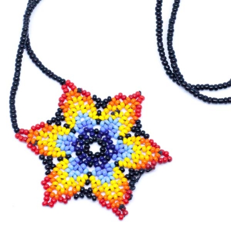 Rainbow colour flower necklace